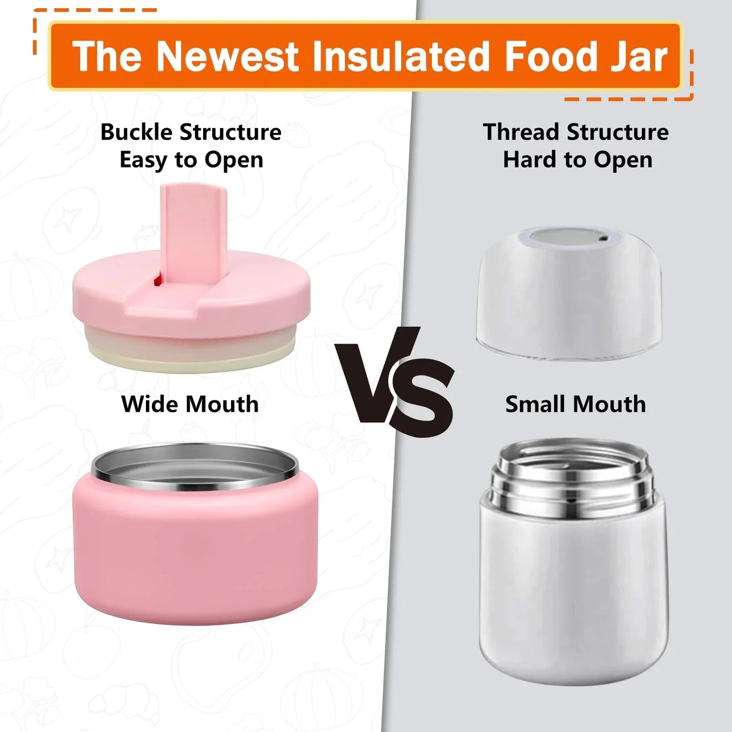 13.5oz Kids Jar for Hot Food, Insulated Vacuum Food Jar with Buckle Lid, Stainless Steel Wide Mouth Leak Proof Insulated Lunch Container for School Picnic Travel, Blue jlhbookstore.store