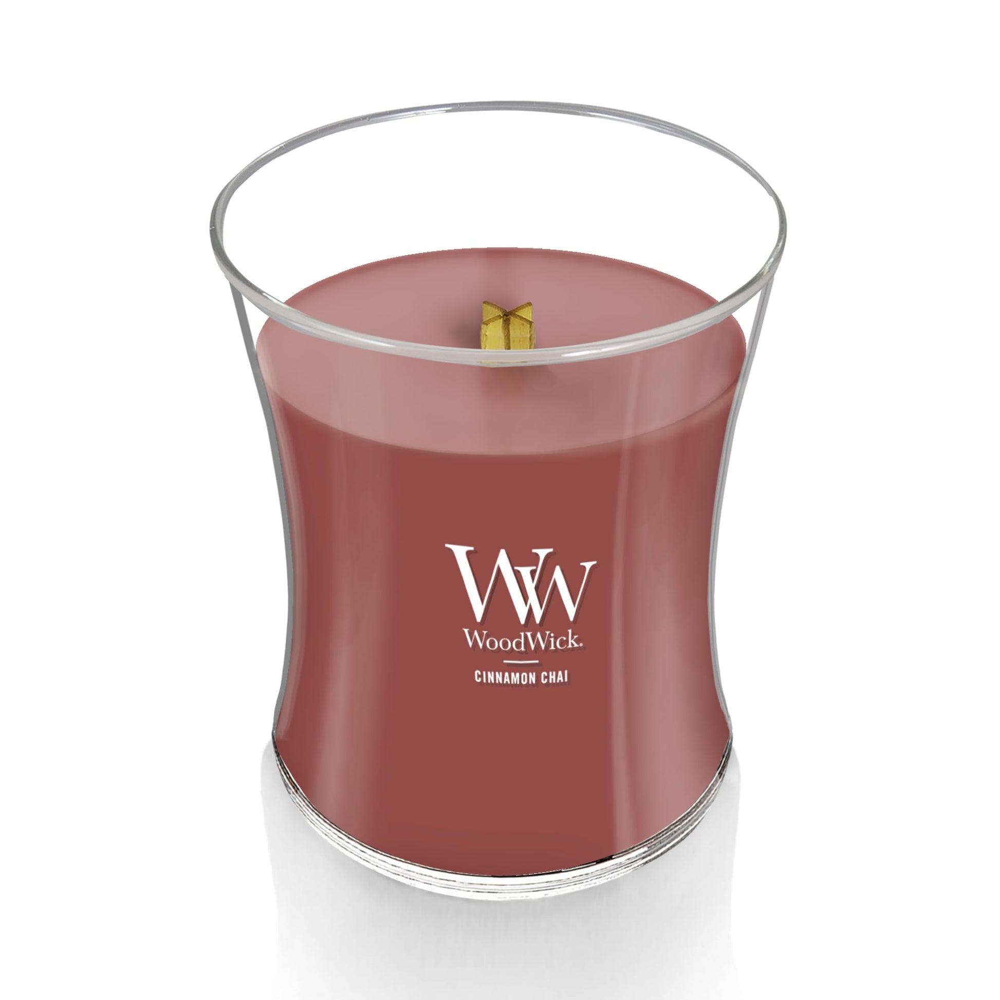 WoodWick Cinnamon Chai Holiday Candle Gifts for Women and Men, 9.7 oz Medium Hourglass Candle with Crackling Wick jlhbookstore.store