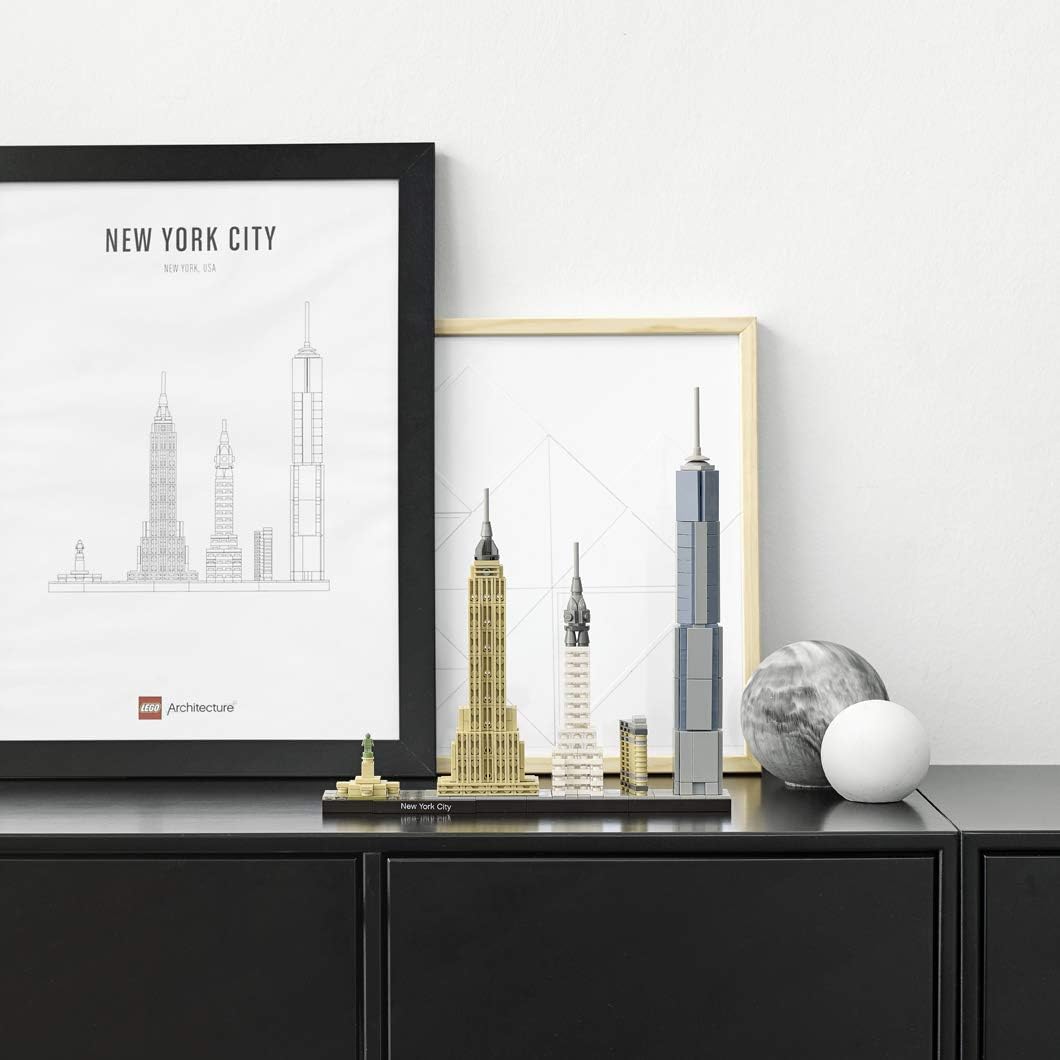 LEGO Architecture New York City Model Kit - Bedroom or Office Decor for Kids & Adults, Ages 12+ - Building Blocks to Display - NYC Gift & Souvenir Ideas - 21028