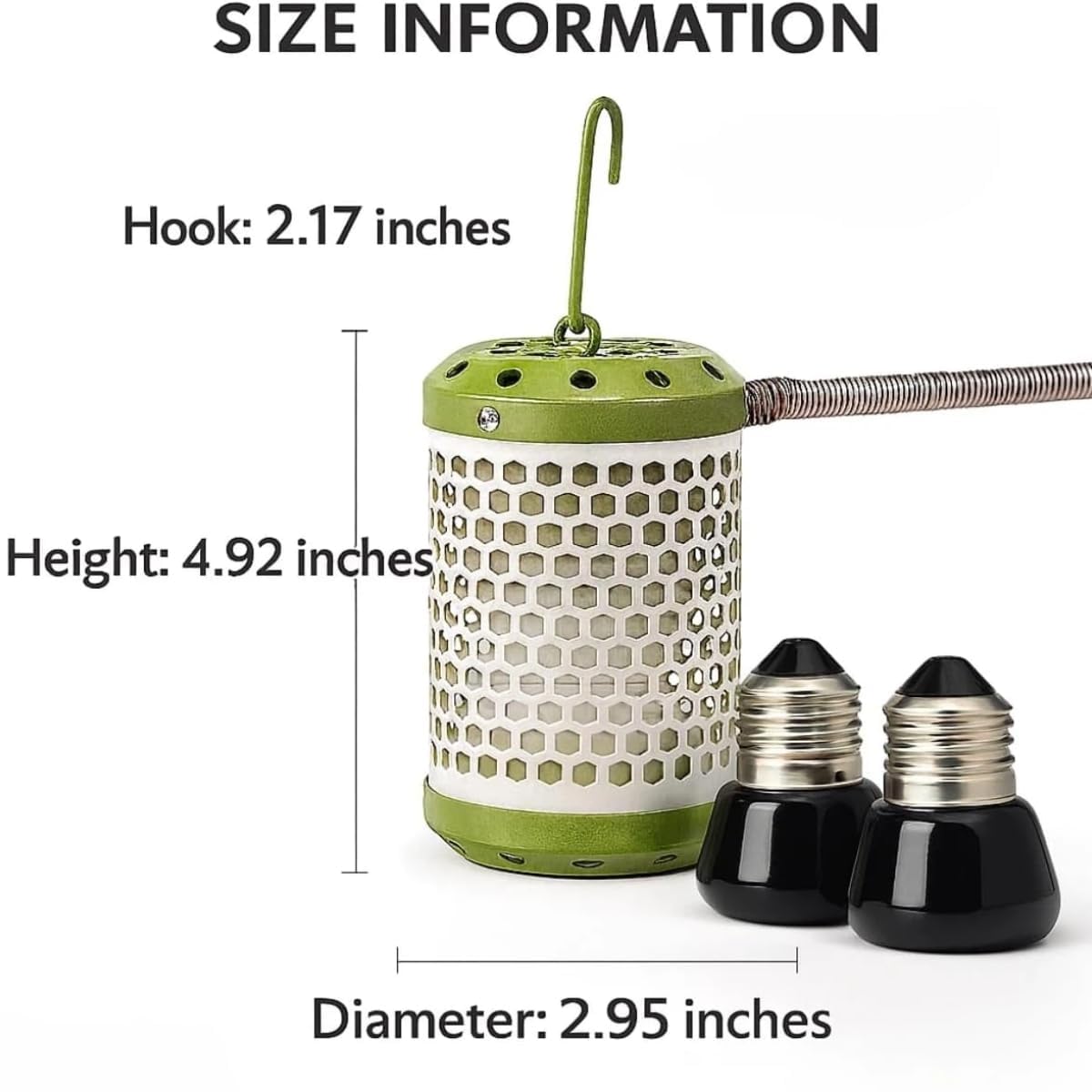 MANON ROSA Bird Cage Heater for Parakeets Chickens Parrots - Thermostatic Socket, No-Light Lamp with 2 Ceramic Bulbs (E27 110V) - Small Pet Winter Warming Equipment(50W&100W)