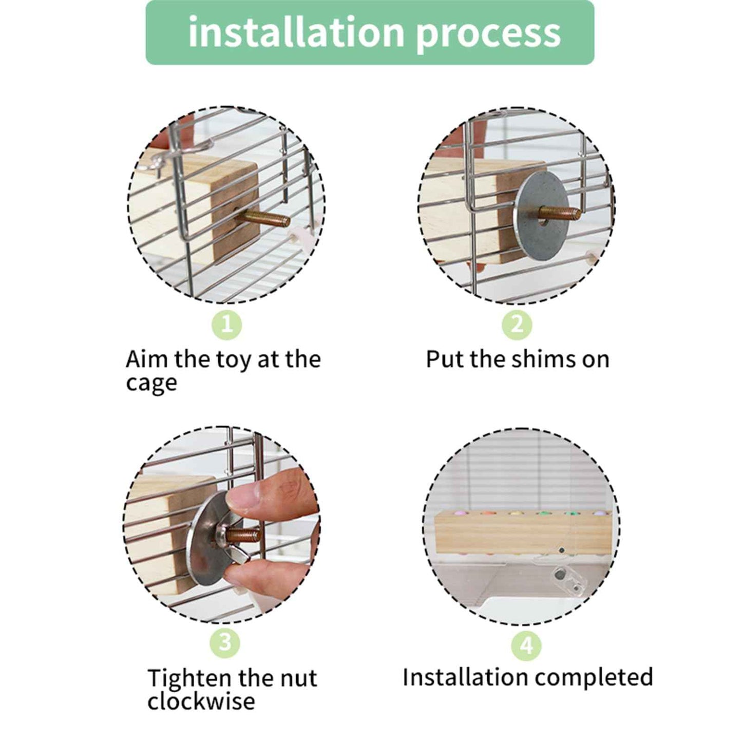 Bird toys & Bird Perch, Bird Wooden Block Chewing Toy Parrot Foraging & Puzzle Toys Bird Cage Accessories for Conures Parakeets Cockatiels Lovebirds African Grey Macaws (Revolving Christmas Tree)