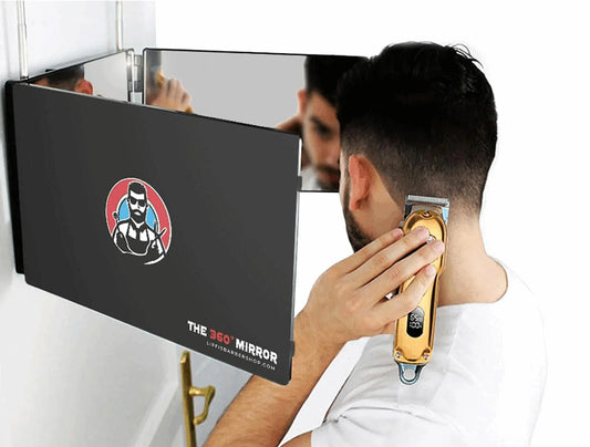 The 360 Mirror - 3 Way Mirror for Self Hair Cutting - Adjustable Trifold Barber Miror to Cut Your Own Hair - Tri Fold Self Haircut System for Men and Women Braiding - Three Sided Miror for Haircuts - Jlhbookstore.store