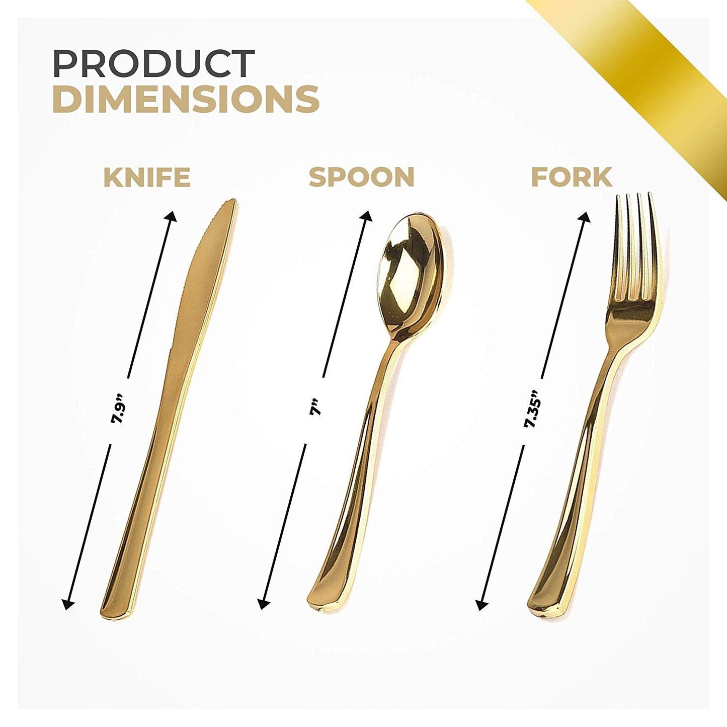 Gold Plastic Silverware Set (160 Bulk Pack) Disposable Cutlery Utensils, 80 Gold Forks, 40 Gold Knives, 40 Gold Spoons, Heavy Duty Flatware For Holidays, Parties, Dinners, Weddings, and Occasions jlhbookstore.store