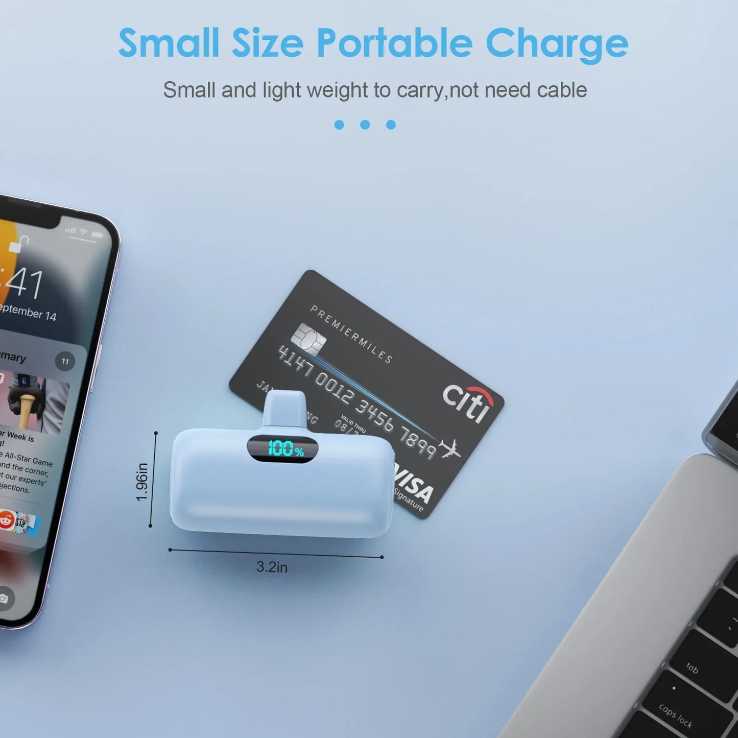 Mini Portable Charger for iPhone,Upgraded 5000mAh PD Fast Charging Battery Pack,LCD Display Cute Power Bank Portable Phone Charger for iPhone 14/14 Pro Max/13/13 Pro/12 Pro/11/XS/XR/X/8/7/6-Black - Jlhbookstore.store