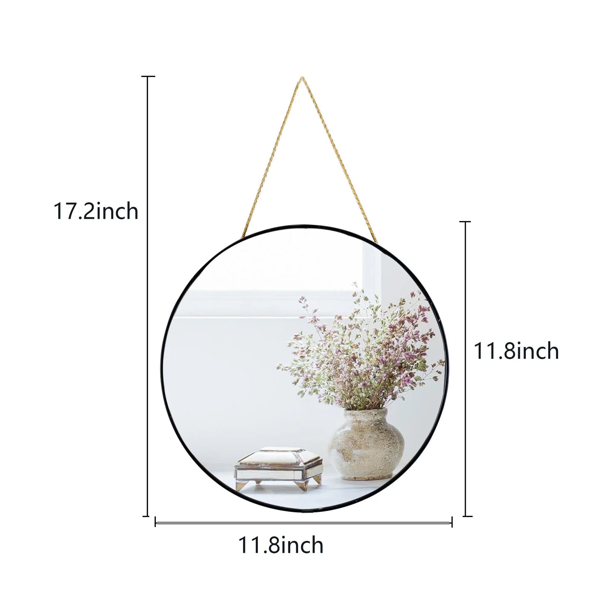 11.8-inch Small Round Wall Mirror, Gold Bathroom Mirror - Jlhbookstore.store