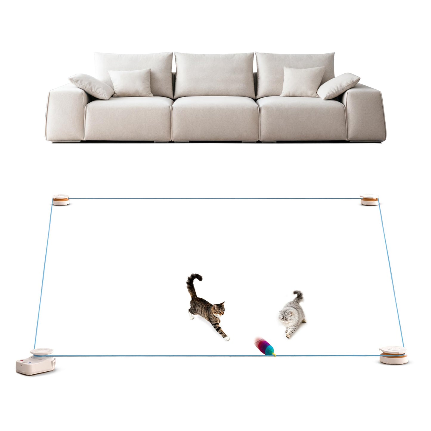 Interactive Cat Toy for Indoor Cats – Automatic Moving & Enrichment Toy for Indoor Cats/Kitten, Auto/Manual Control Cat Treadmill for Exercise & Mental Stimulation, Stimulating Chase Toys (H1K2)