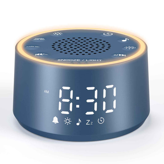 Dreamegg Sound Machine for Sleep - D1 Nova White Noise Sound Machine for Baby Adult with Alarm Clock, Soothing Sounds, Dimmable, White Noise Alarm Clocks for Bedrooms Heavy Sleepers Travel, Black