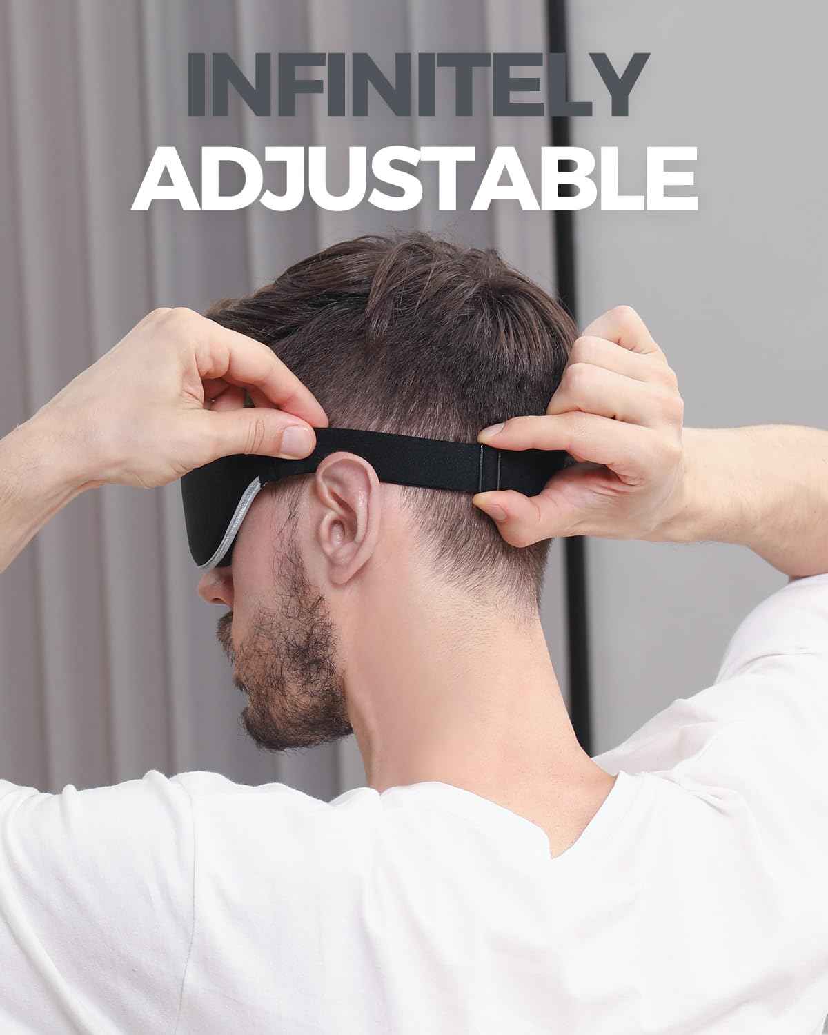 MZOO Luxury Sleep Eye Mask for Side Sleeper Men Women, Zero Eye Pressure 3D Sleeping Mask, Light Blocking Patented Design Night Blindfold, Soft Eye Shade Cover for Travel, Black