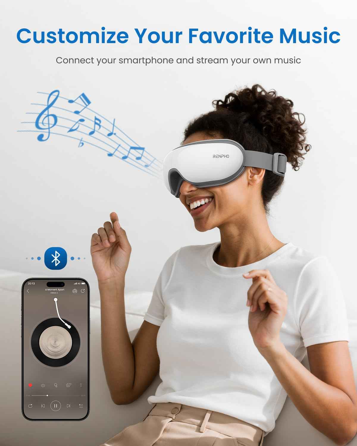 RENPHO Eyeris 1 Eye Massager with Heat, Christmas Birthday Gifts for Women Mom, FSA Eligible HSA Eye Mask for Migraine, Smart Sleep Mask for Dry Eyes Relax, Reduce Strain for Men Dad Her Him