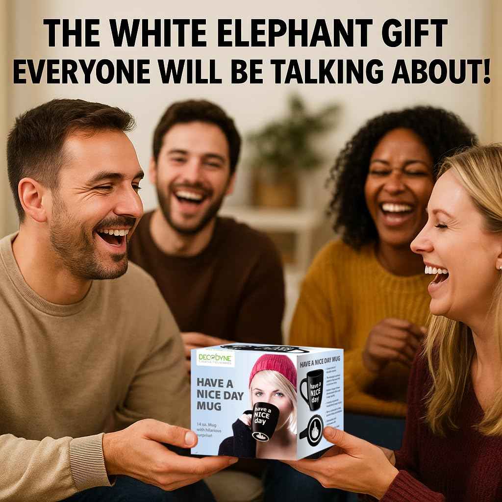 Decodyne Funny Coffee Mug, Gag White Elephant Gifts for Adults and Coworkers - Perfect for Bachelorette Parties, Christmas, and Novelty Gifts, 14 Ounce (Black)