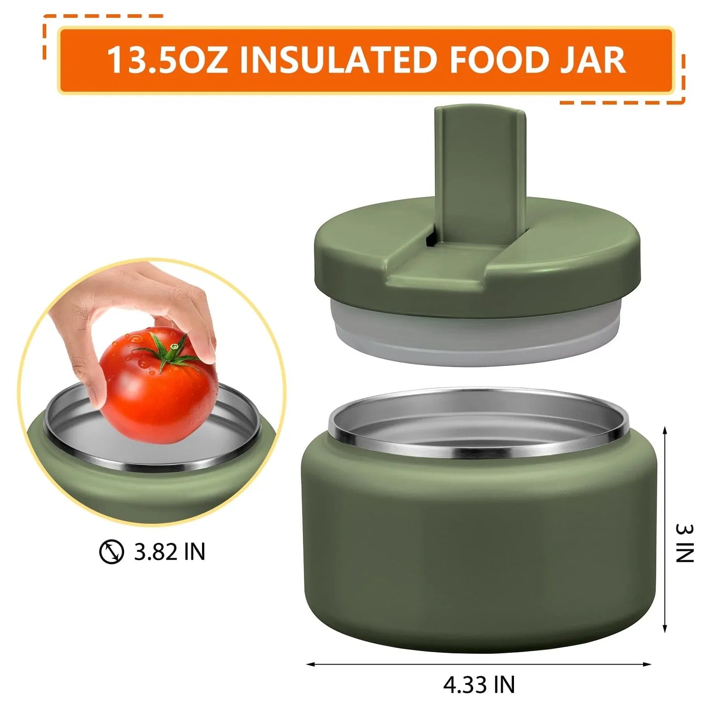 13.5oz Kids Jar for Hot Food, Insulated Vacuum Food Jar with Buckle Lid, Stainless Steel Wide Mouth Leak Proof Insulated Lunch Container for School Picnic Travel, Blue jlhbookstore.store