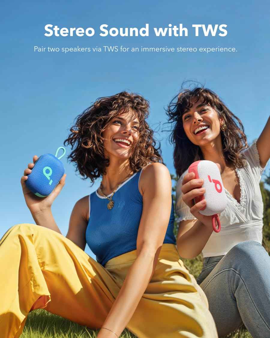 Soundcore Select 4 Go Bluetooth Shower Speaker by Anker, IP67 Waterproof/Dustproof, Ultra-Portable Speaker, Wireless, 20H Playtime, Floatable, Powerful Sound, Electronics for Outdoors/Home/Travel