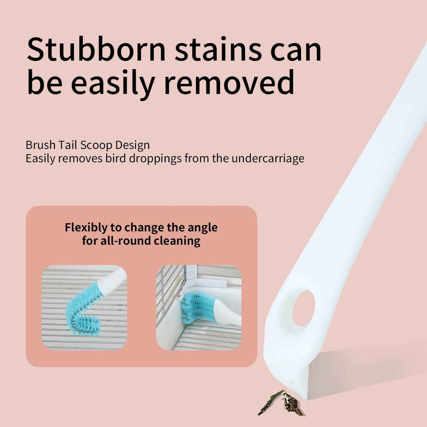 Stainless Steel Bird Cage Cleaner with Long Handle - Dual Head Brush & Scraper for Parrot Cages, Perch Cleaning Tool–Durable Cage Cleaning Tool & Accessory (1, Blue)