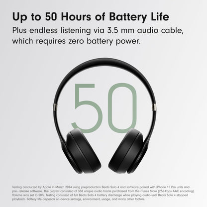 Beats Solo 4 - Wireless On-Ear Bluetooth Headphones, Up to 50-Hour Battery Life, Ultra-Lightweight Comfort, Powerful and Balanced Sound, Apple & Android Compatible - Slate Blue