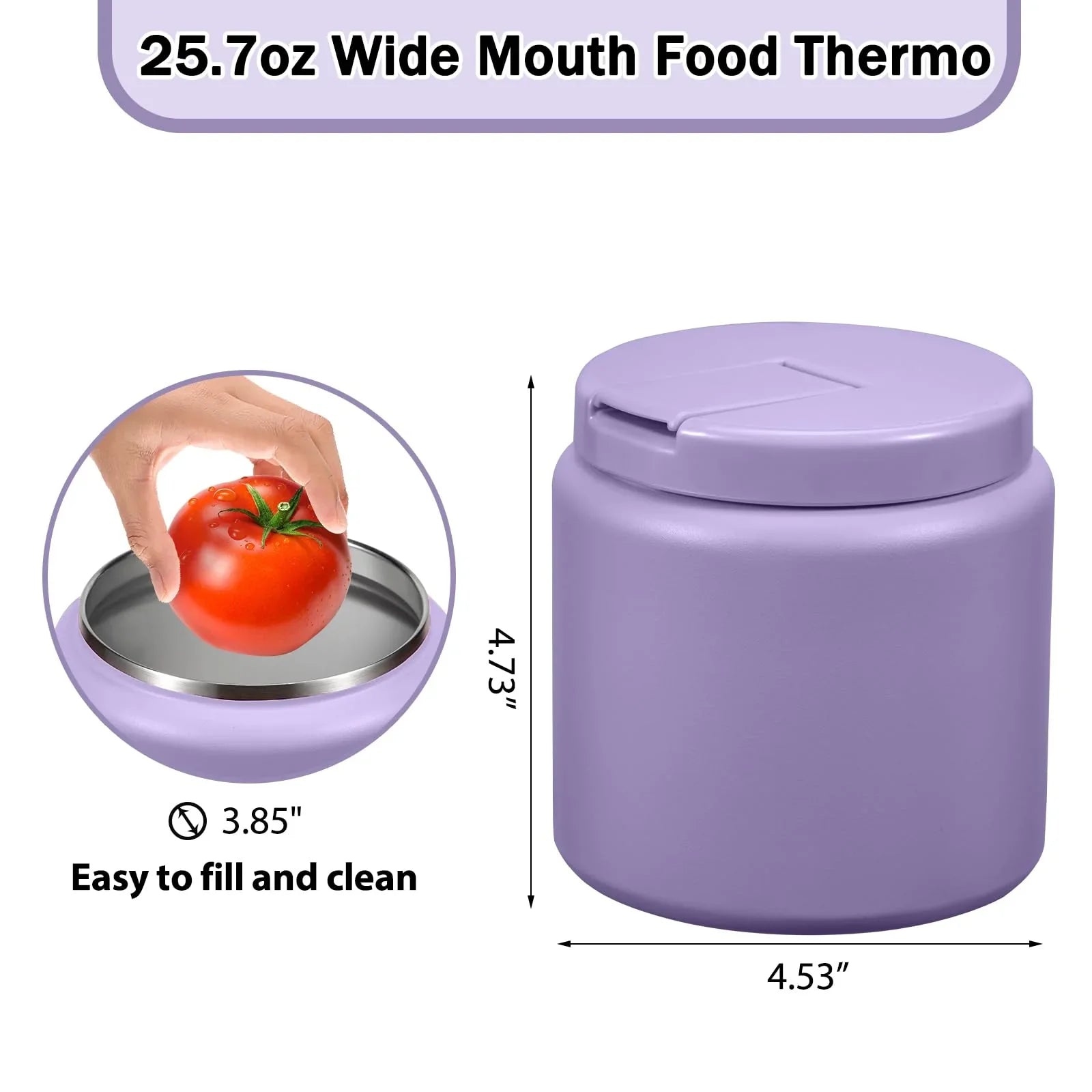 13.5oz Kids Jar for Hot Food, Insulated Vacuum Food Jar with Buckle Lid, Stainless Steel Wide Mouth Leak Proof Insulated Lunch Container for School Picnic Travel, Blue - Jlhbookstore.store