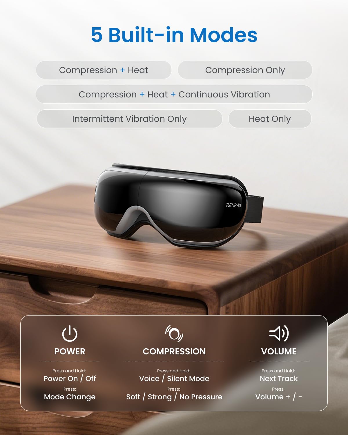 RENPHO Eyeris 1 Eye Massager with Heat, Christmas Birthday Gifts for Women Mom, FSA Eligible HSA Eye Mask for Migraine, Smart Sleep Mask for Dry Eyes Relax, Reduce Strain for Men Dad Her Him jlhbookstore.store