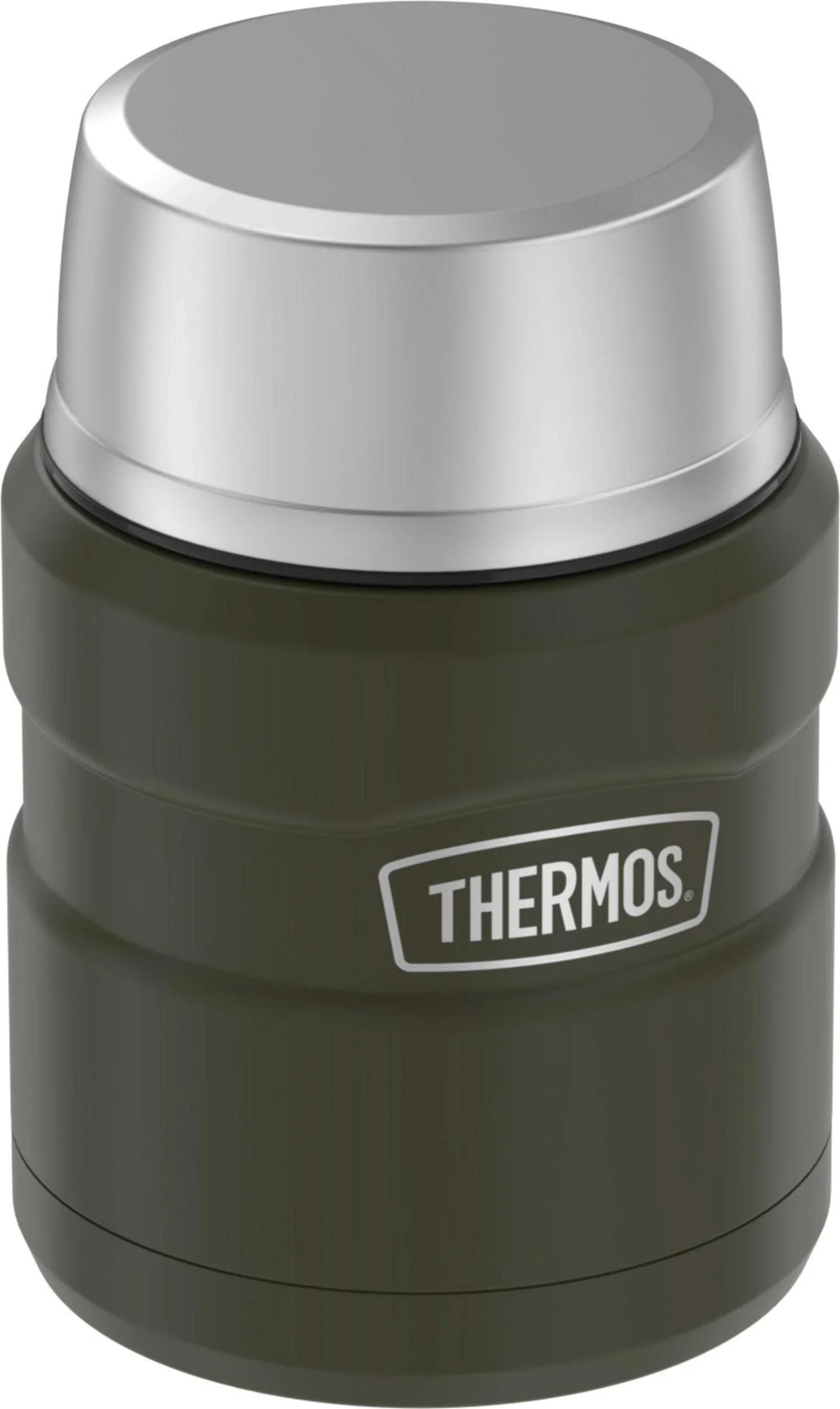 THERMOS Stainless King Vacuum-Insulated Food Jar with Spoon, 16 Ounce, Army Green - Jlhbookstore.store
