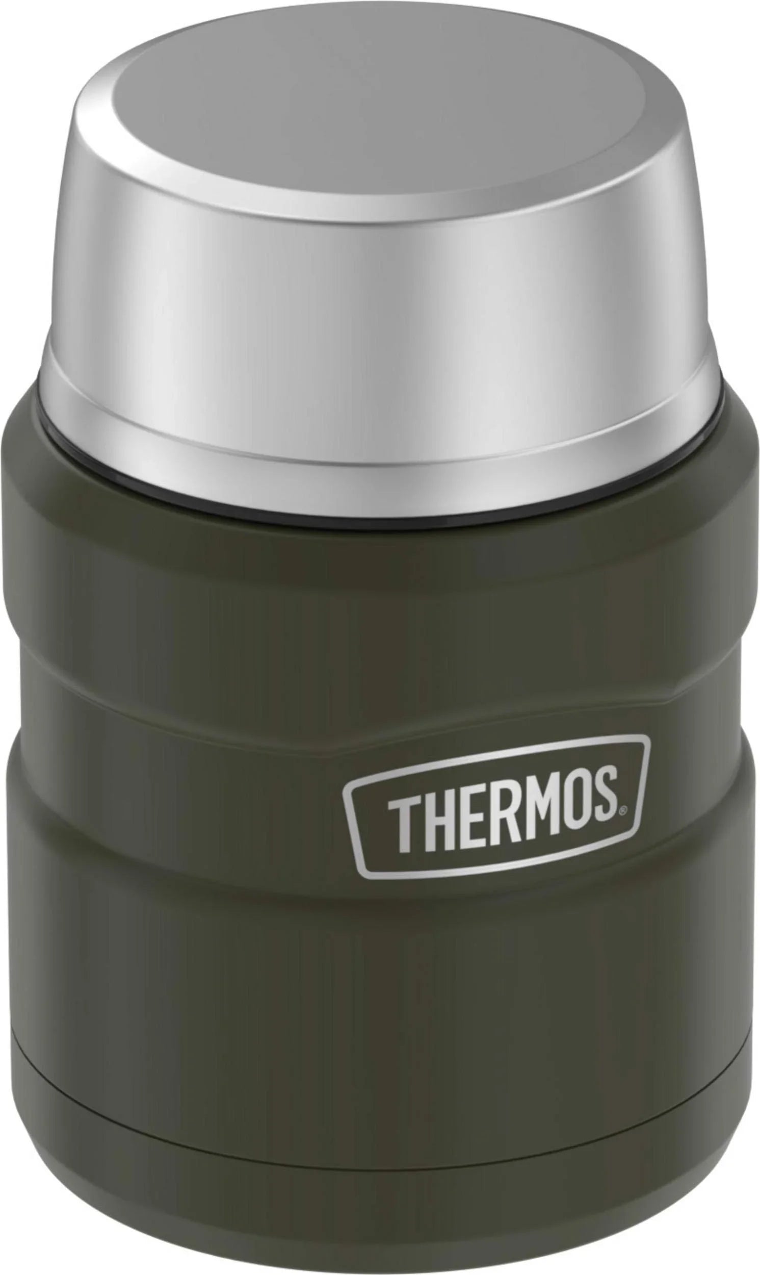 THERMOS Stainless King Vacuum-Insulated Food Jar with Spoon, 16 Ounce, Army Green - Jlhbookstore.store