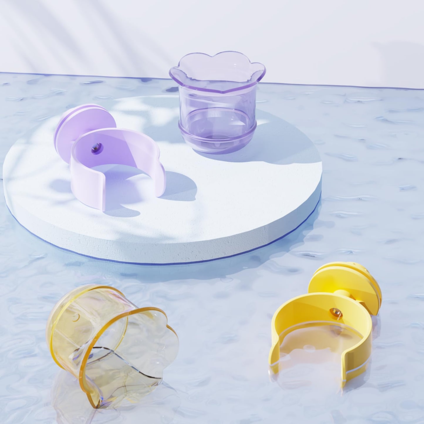 2pcs/4pcs PET Bird Bowls with Clamp, Bird Cage Feeder, Durable Water Bowl, Feeding Cups, Water Feeder for Cockatiel, Parakeet, Macaw, Finches, Lovebirds, Small Animals Gray (Pink, 2pcs)