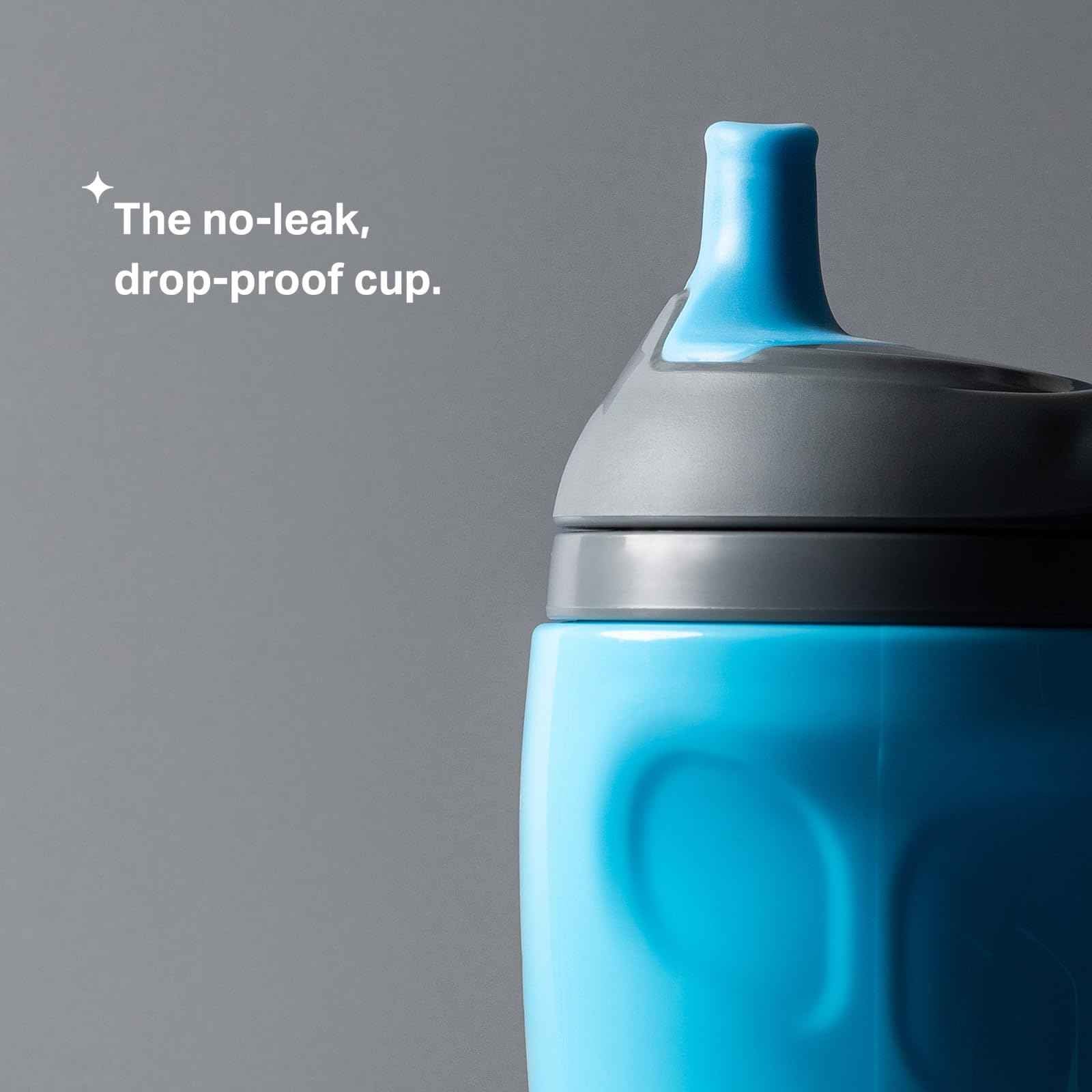 Tommee Tippee Insulated 9oz Sporty Spout Toddler Water Bottle, No Spill, Sippy Cups for Toddlers 1-3, Two-Piece Valve Helps Stop Spills, Lilac & Plum, BPA Free, Pack of 2