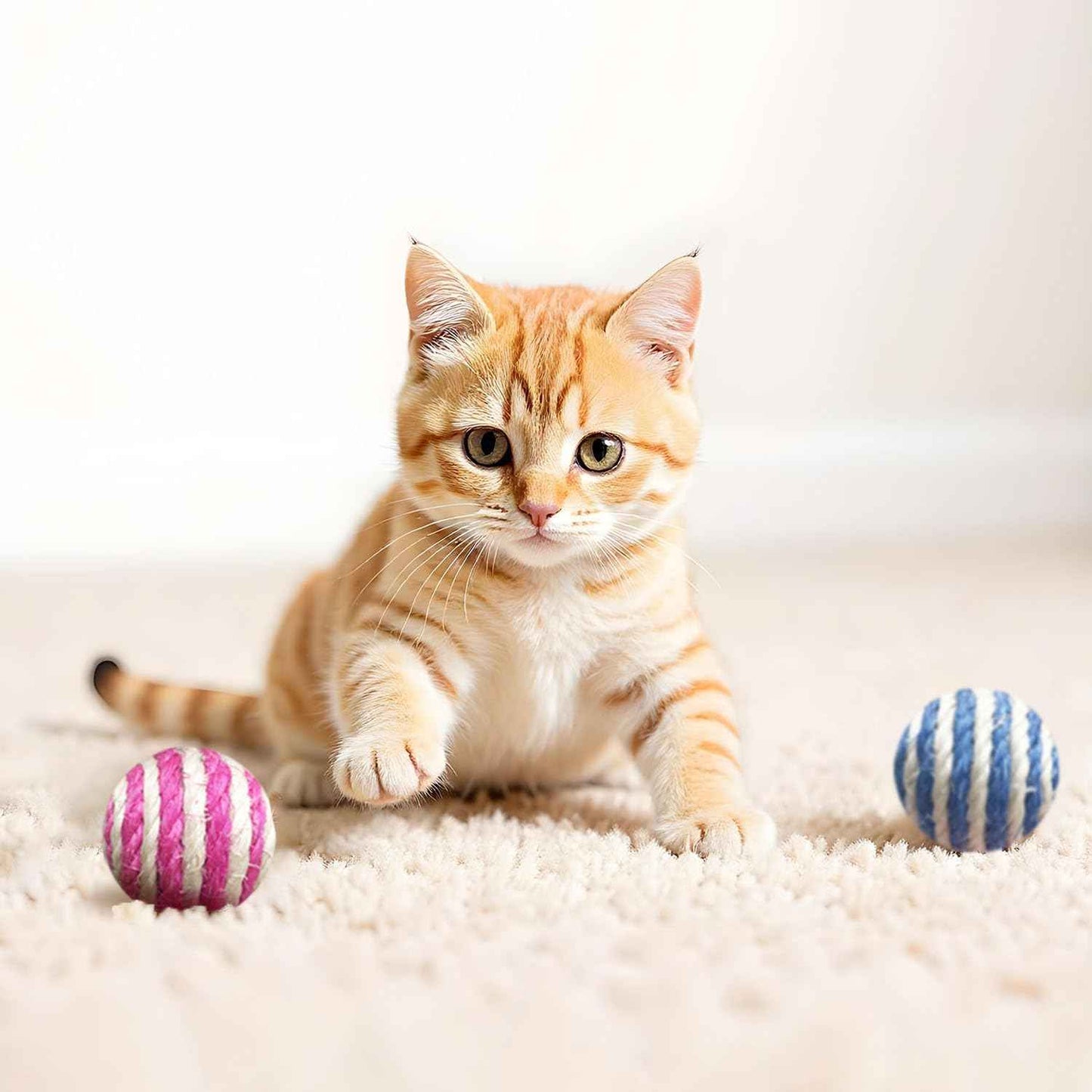 Cat Toys for Indoor Cats - 34 Packs Interactive Set with Colorful Springs, Mouse Toy, Catnip Ropes, Balls, Bells, and Sisal Ball for Kittens