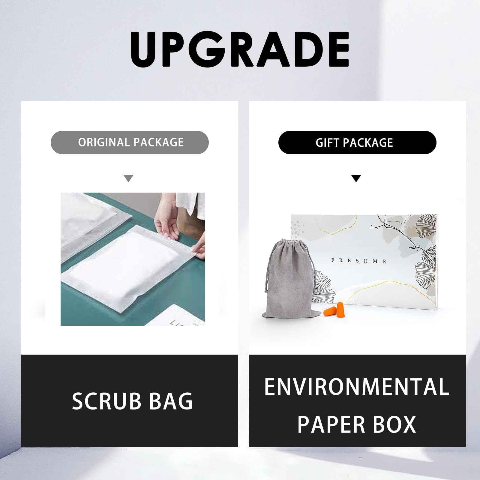 FRESHME Cotton Sleep Eye Mask for Women Men - 100% Blocking Light Travel Blindfold, Soft Zero Pressure Grey Eyes Cover with Adjustable Velcro Strap for Side Sleeper Night Sleeping, Work Nap and Yoga