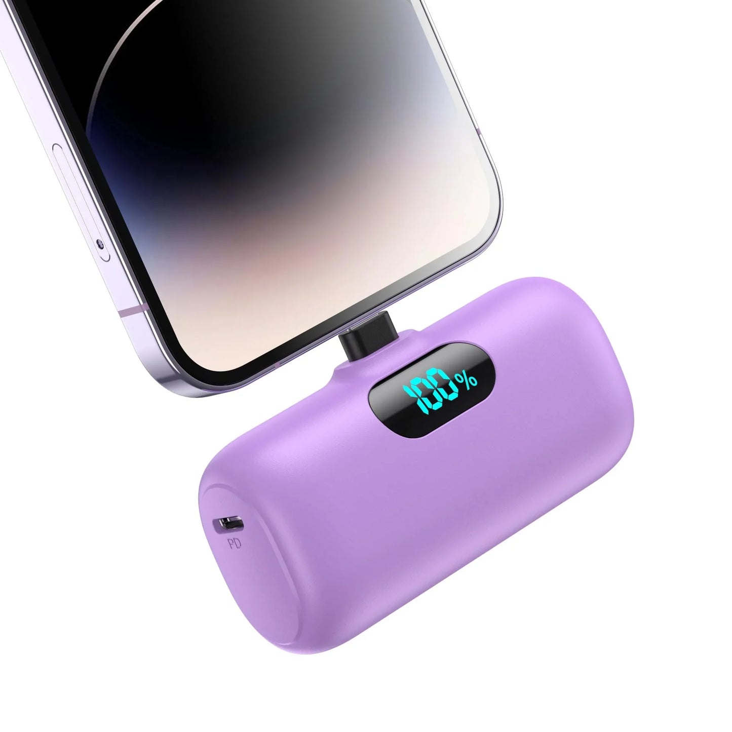Mini Portable Charger for iPhone,Upgraded 5000mAh PD Fast Charging Battery Pack,LCD Display Cute Power Bank Portable Phone Charger for iPhone 14/14 Pro Max/13/13 Pro/12 Pro/11/XS/XR/X/8/7/6-Black - Jlhbookstore.store