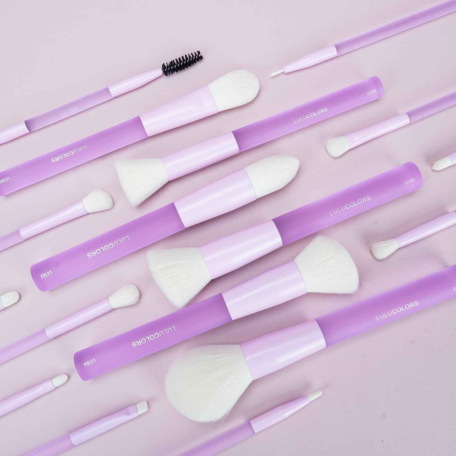 18-Pcs Makeup Brush Set for Beginners - Travel-Friendly with Soft Arthritis-Friendly Handles & Non-Shedding Bristles | Includes Storage Bag, Eyeshadow Brushes & Sponges (Multi-Color)