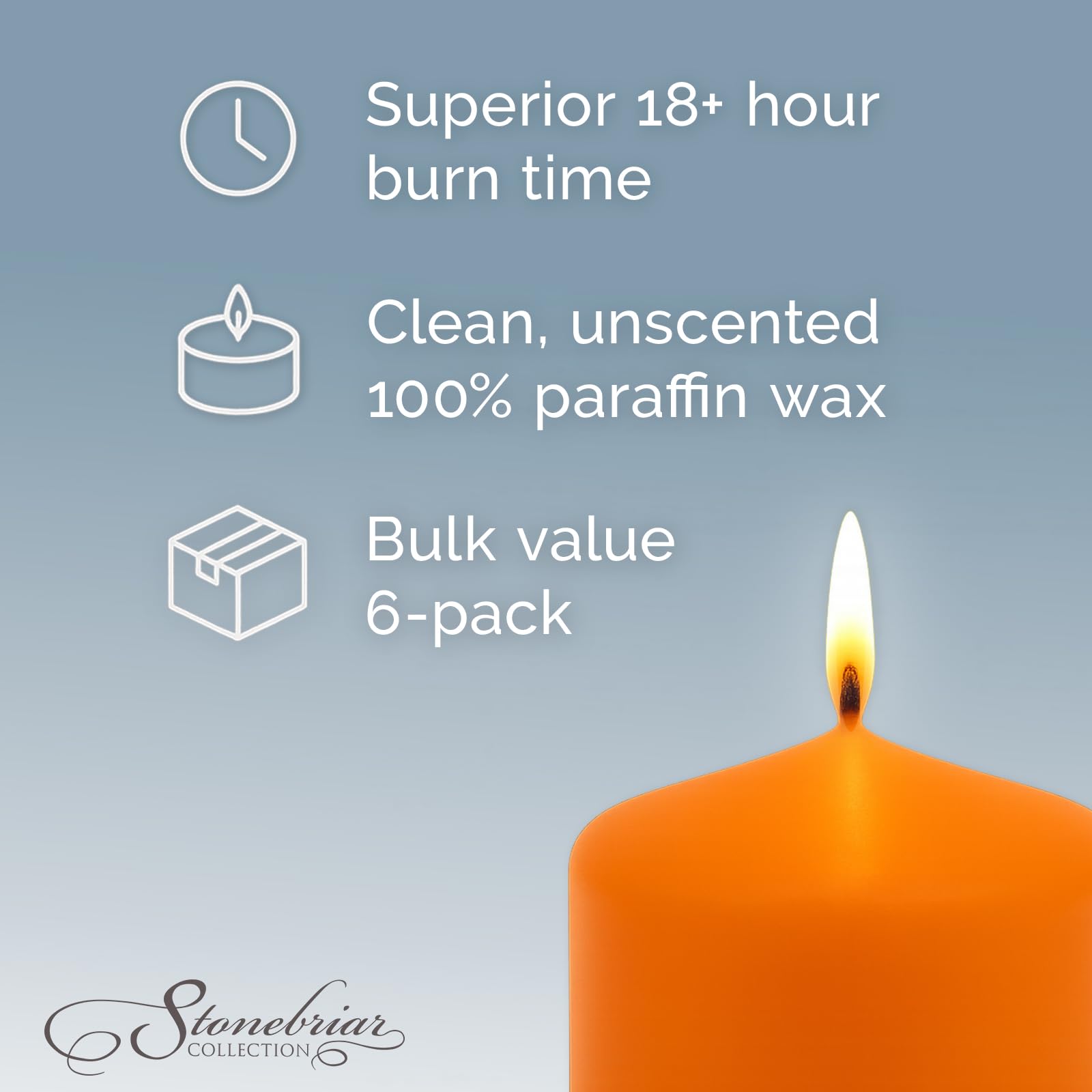 Stonebriar 6 Pack Tall 3 x 6 Inch 65 Hour Long Burning Unscented Ivory Wax Pillar Candles jlhbookstore.store