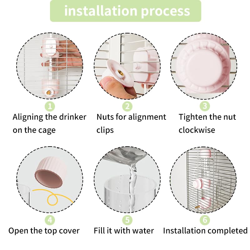 9.4 Fl Oz No Mess Bird Water Dispenser, Automatic Parrot Water Feeder with Spring Valve, Clear Cage Water Drinker for Parakeets Cockatiels Budgies Finch Lovebirds & Canary (White, 7.4 fl oz (220ml))