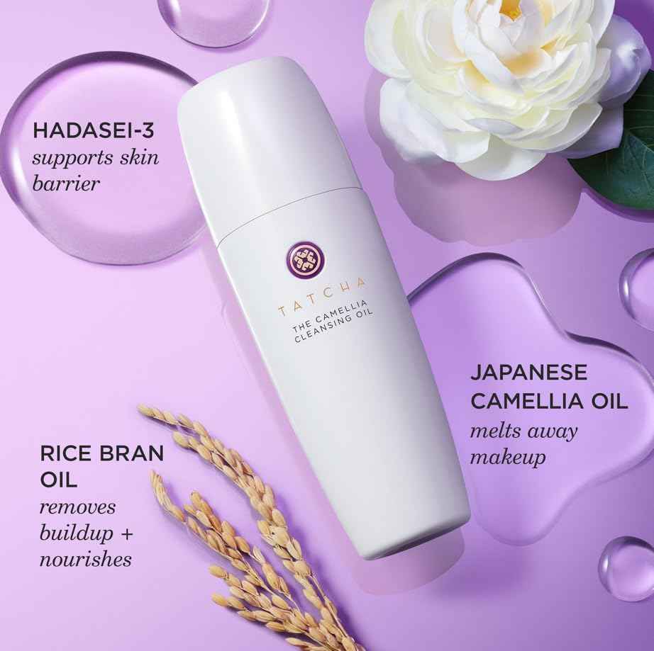 TATCHA Pure One Step Camellia Cleansing Oil | 2 in 1 Makeup Remover Oil & Face Wash | 150 ml / 5.1 oz