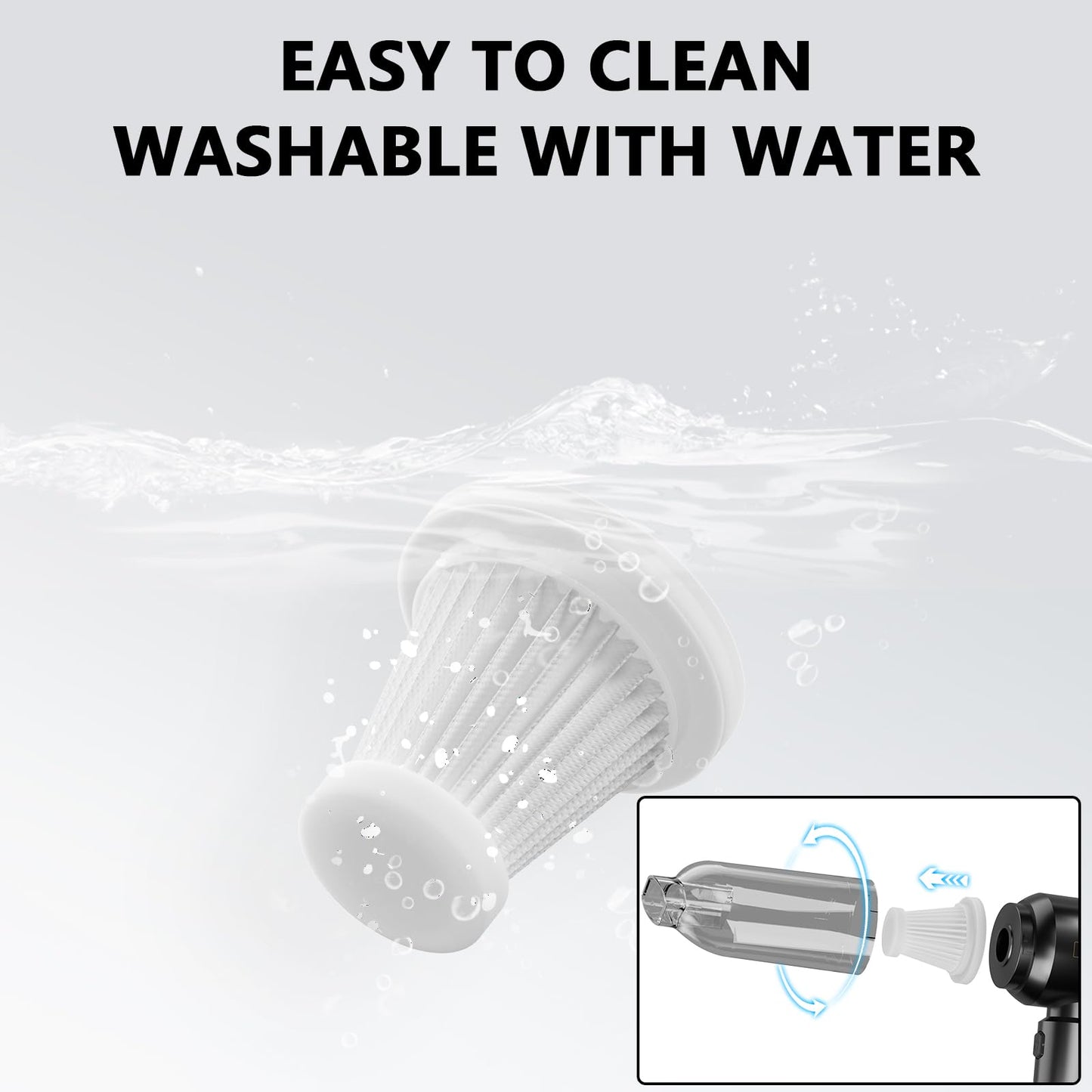 Handheld Vacuum,Car Vacuum Cleaner,4-in-1 20000PA High Power Portable Rechargeable Vacuum Cleaner with Brushless Motor, Small Handheld Vacuum & Air Blower & Pump-Black