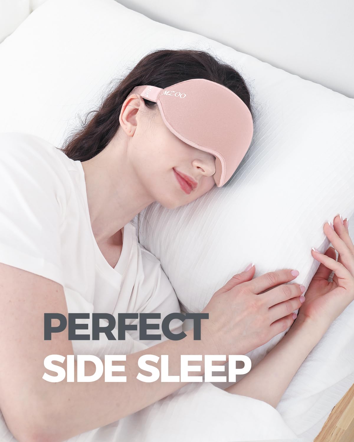 MZOO Luxury Sleep Eye Mask for Side Sleeper Men Women, Zero Eye Pressure 3D Sleeping Mask, Light Blocking Patented Design Night Blindfold, Soft Eye Shade Cover for Travel, Black jlhbookstore.store