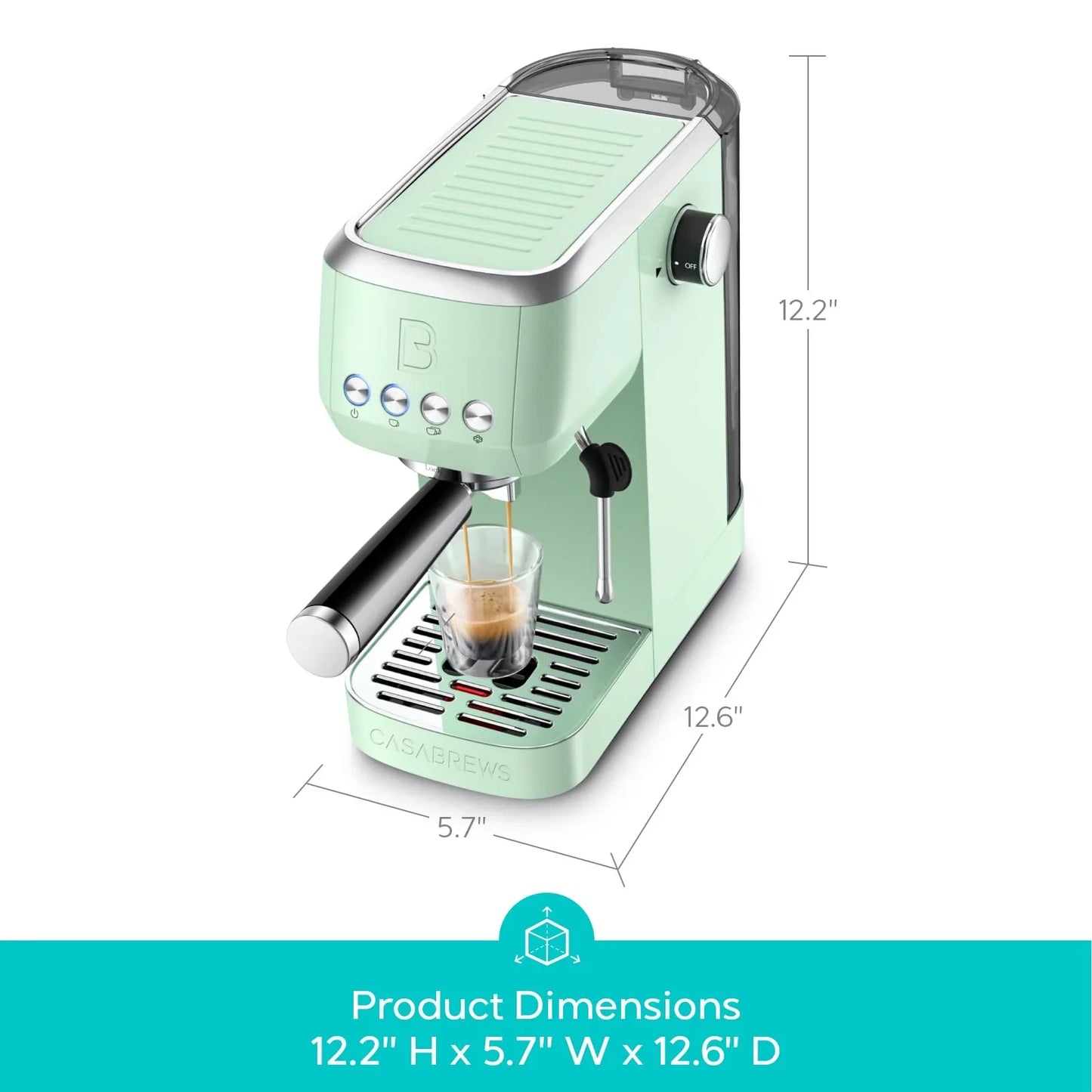 CASABREWS 3700 Essential Espresso Machine 20 Bar, Stainless steel Coffee Maker with Milk Frother, Espresso Coffee Machine for Cappuccino, Latte, 43.9oz Water Tank, Sapphire Blue - Jlhbookstore.store