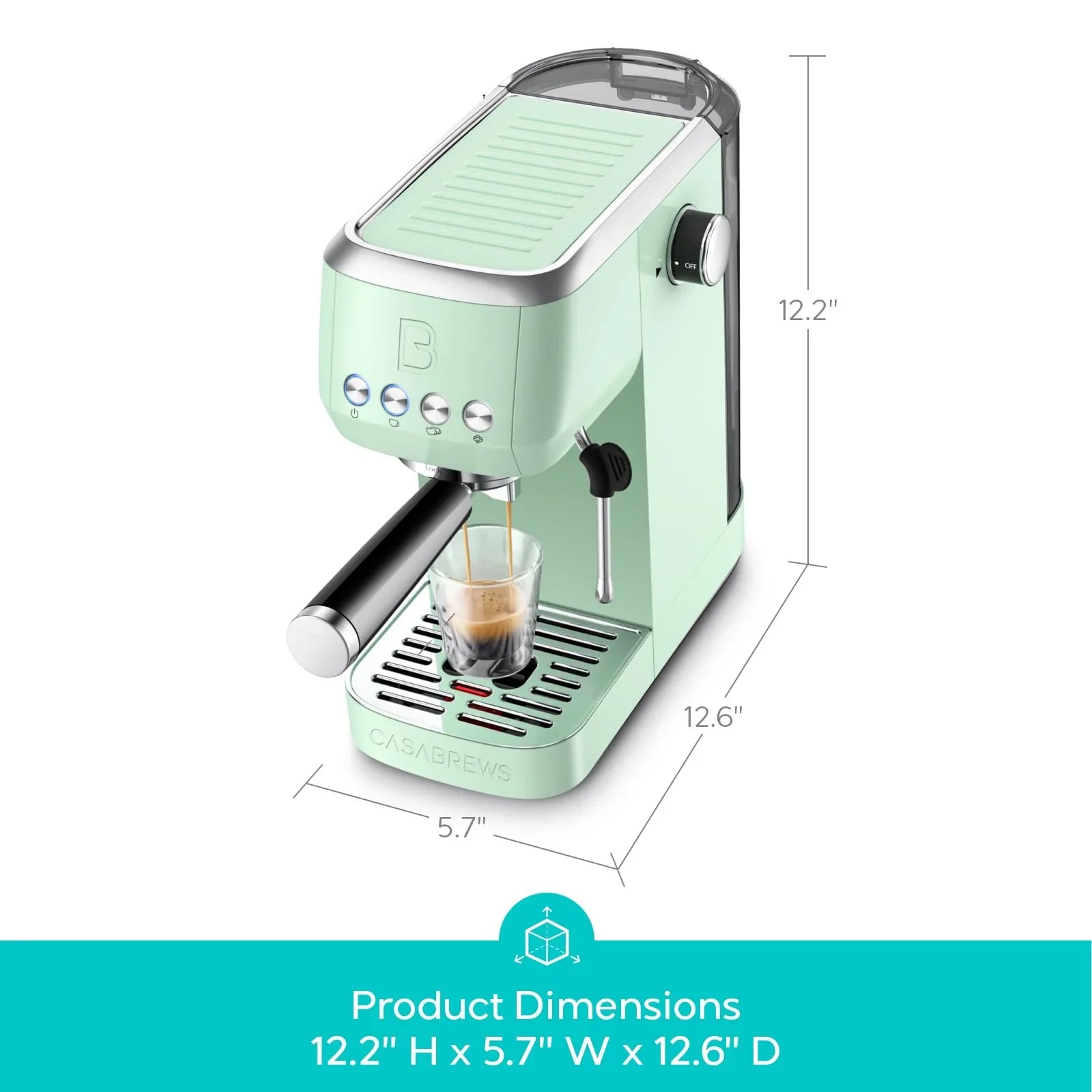 CASABREWS 3700 Essential Espresso Machine 20 Bar, Stainless steel Coffee Maker with Milk Frother, Espresso Coffee Machine for Cappuccino, Latte, 43.9oz Water Tank, Sapphire Blue - Jlhbookstore.store