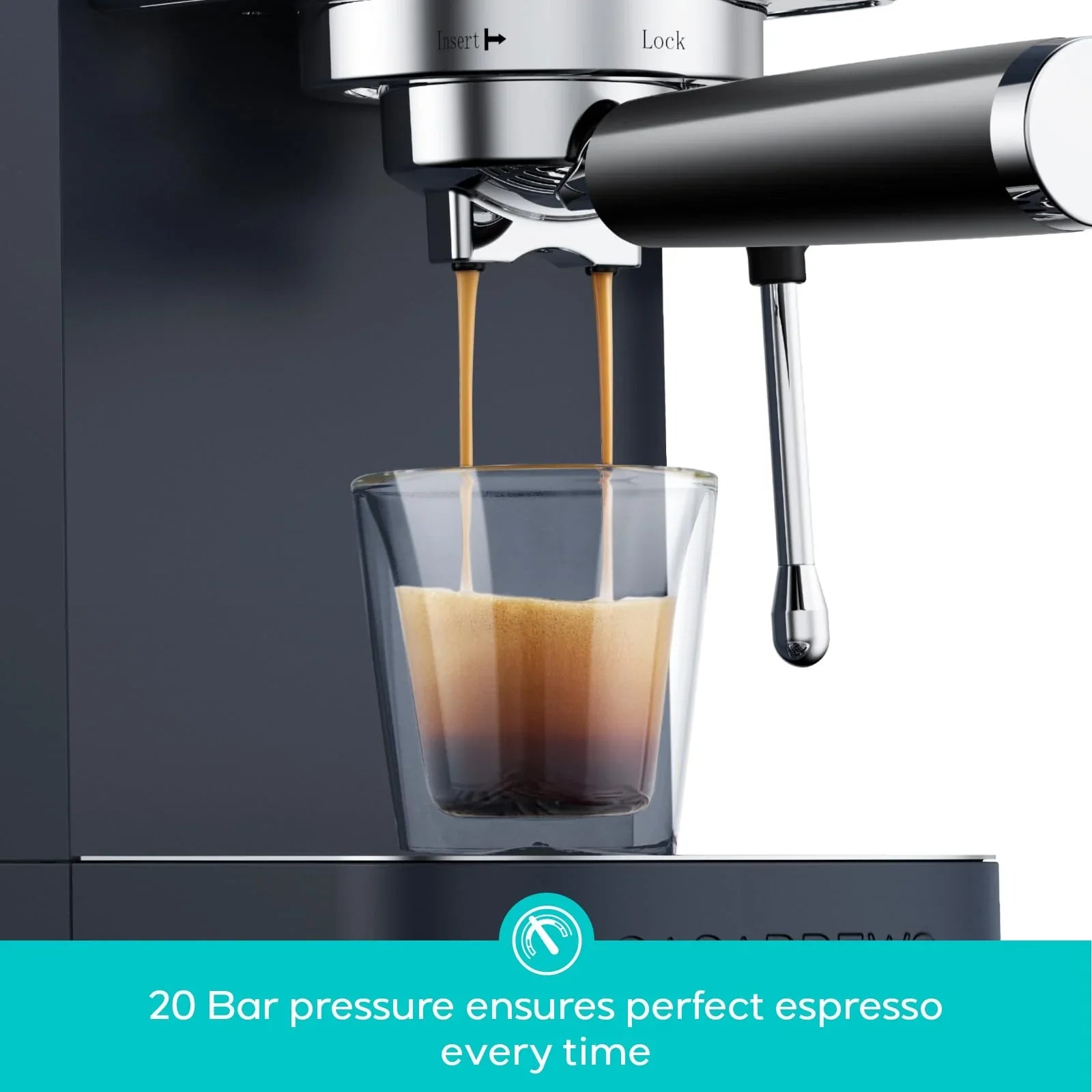 CASABREWS 3700 Essential Espresso Machine 20 Bar, Stainless steel Coffee Maker with Milk Frother, Espresso Coffee Machine for Cappuccino, Latte, 43.9oz Water Tank, Sapphire Blue - Jlhbookstore.store