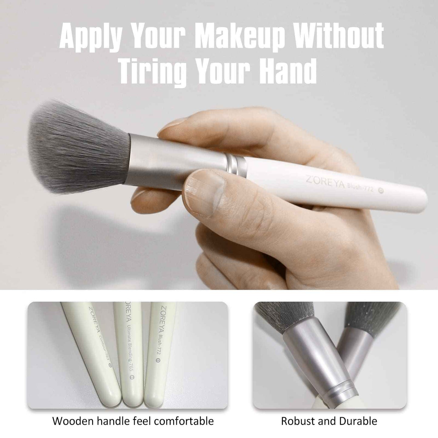 Raffaello Makeup Brushes 15Pcs Makeup Brush Set Premium Synthetic Powder Foundation Contour Blush Concealer Eye Shadow Blending Liner Make Up Brush Kit