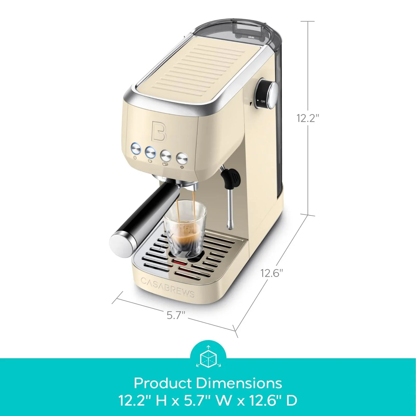 CASABREWS 3700 Essential Espresso Machine 20 Bar, Stainless steel Coffee Maker with Milk Frother, Espresso Coffee Machine for Cappuccino, Latte, 43.9oz Water Tank, Sapphire Blue - Jlhbookstore.store