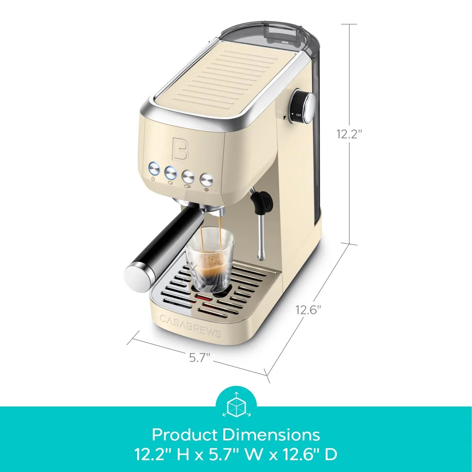 CASABREWS 3700 Essential Espresso Machine 20 Bar, Stainless steel Coffee Maker with Milk Frother, Espresso Coffee Machine for Cappuccino, Latte, 43.9oz Water Tank, Sapphire Blue - Jlhbookstore.store