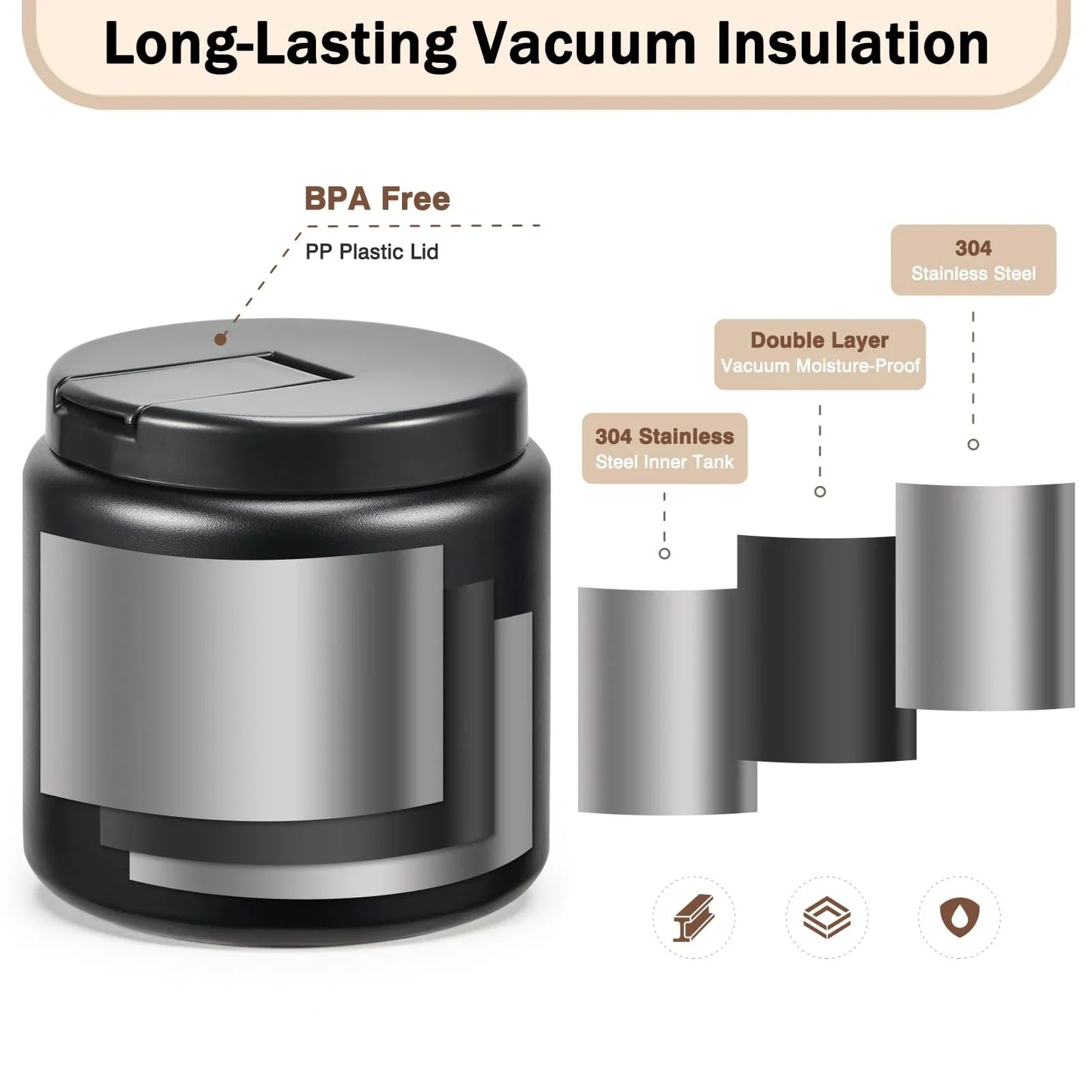 13.5oz Kids Jar for Hot Food, Insulated Vacuum Food Jar with Buckle Lid, Stainless Steel Wide Mouth Leak Proof Insulated Lunch Container for School Picnic Travel, Blue - Jlhbookstore.store