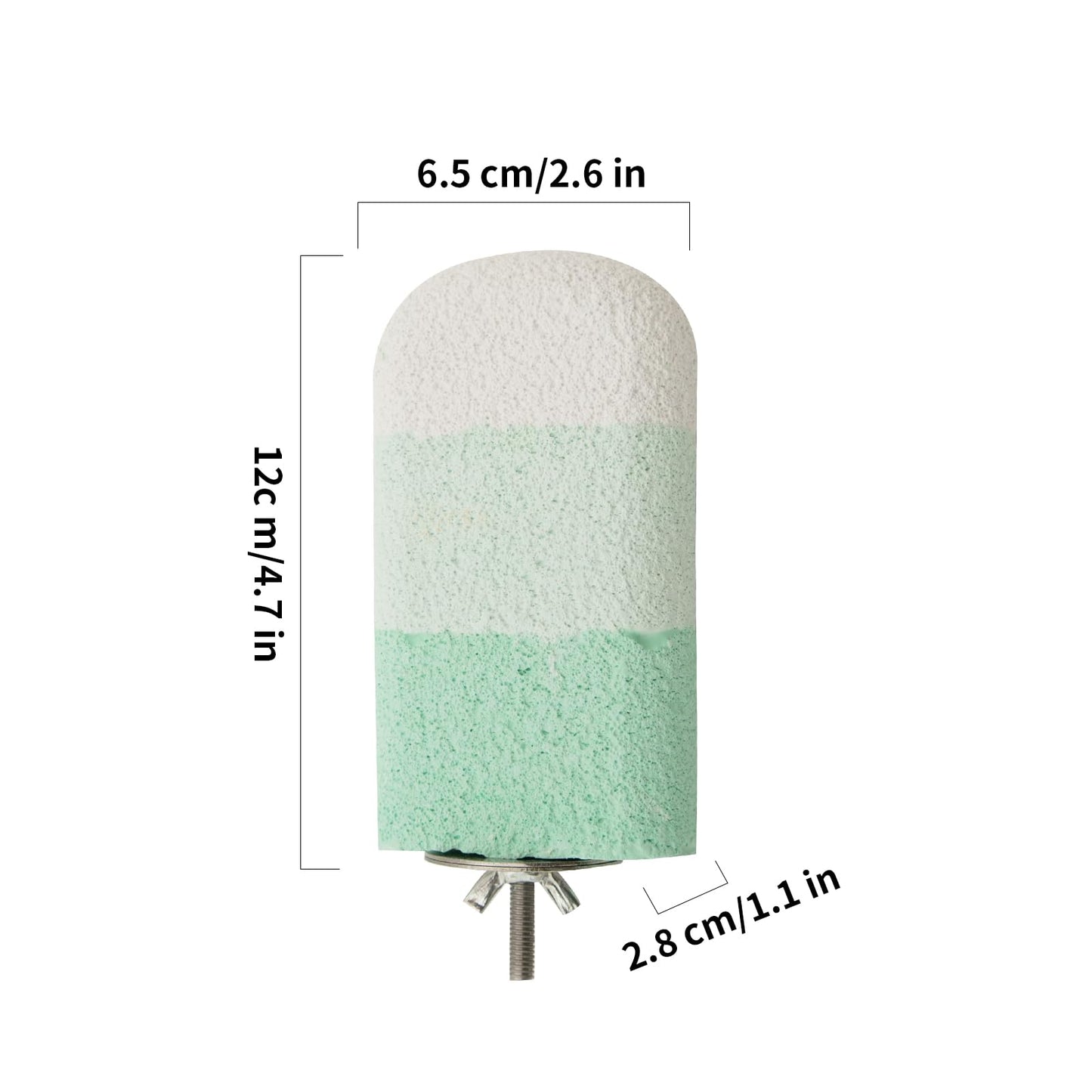 Natural Mineral Bird Perch for Cage Parrot Perch Platform for Beak Grinding Claw Trimming & Chewing Chew Toy for Parakeets Cockatiels Conures Birds Cage Accessories (Gradient Green, 4.7")