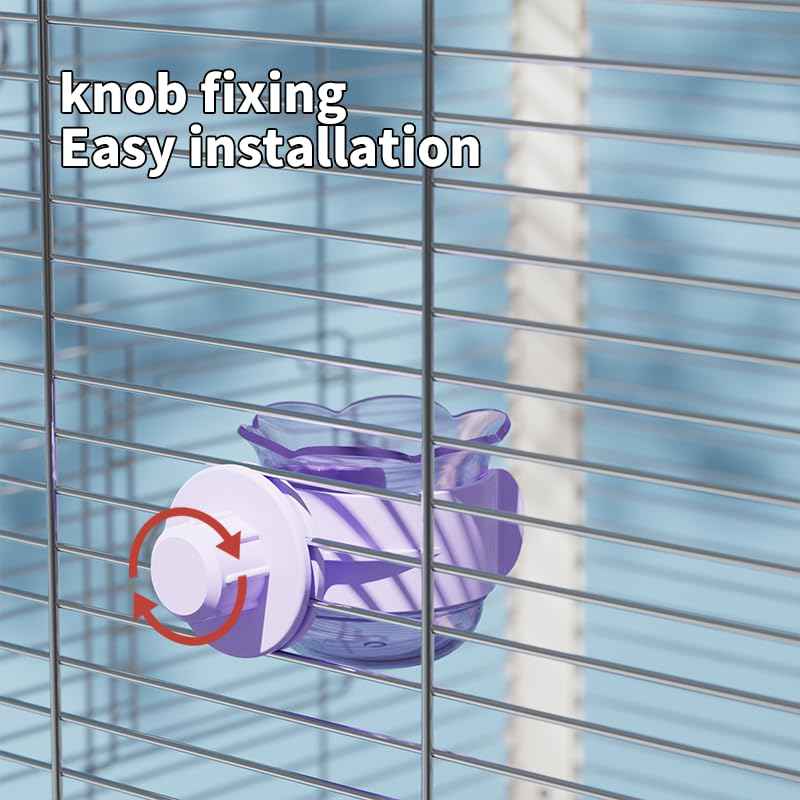 2pcs/4pcs PET Bird Bowls with Clamp, Bird Cage Feeder, Durable Water Bowl, Feeding Cups, Water Feeder for Cockatiel, Parakeet, Macaw, Finches, Lovebirds, Small Animals Gray (Pink, 2pcs)