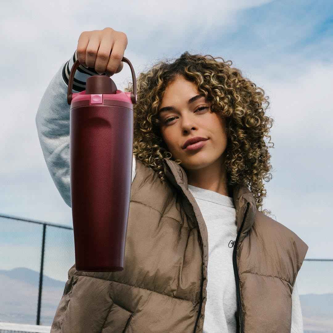 Owala FreeSip Sway Insulated Stainless Steel Water Bottle with Two-Way Spout, Built-In Straw and Bucket Handle, Made for Travel, School, and Sports, 40oz, BPA Free, Leak Proof, Off Road