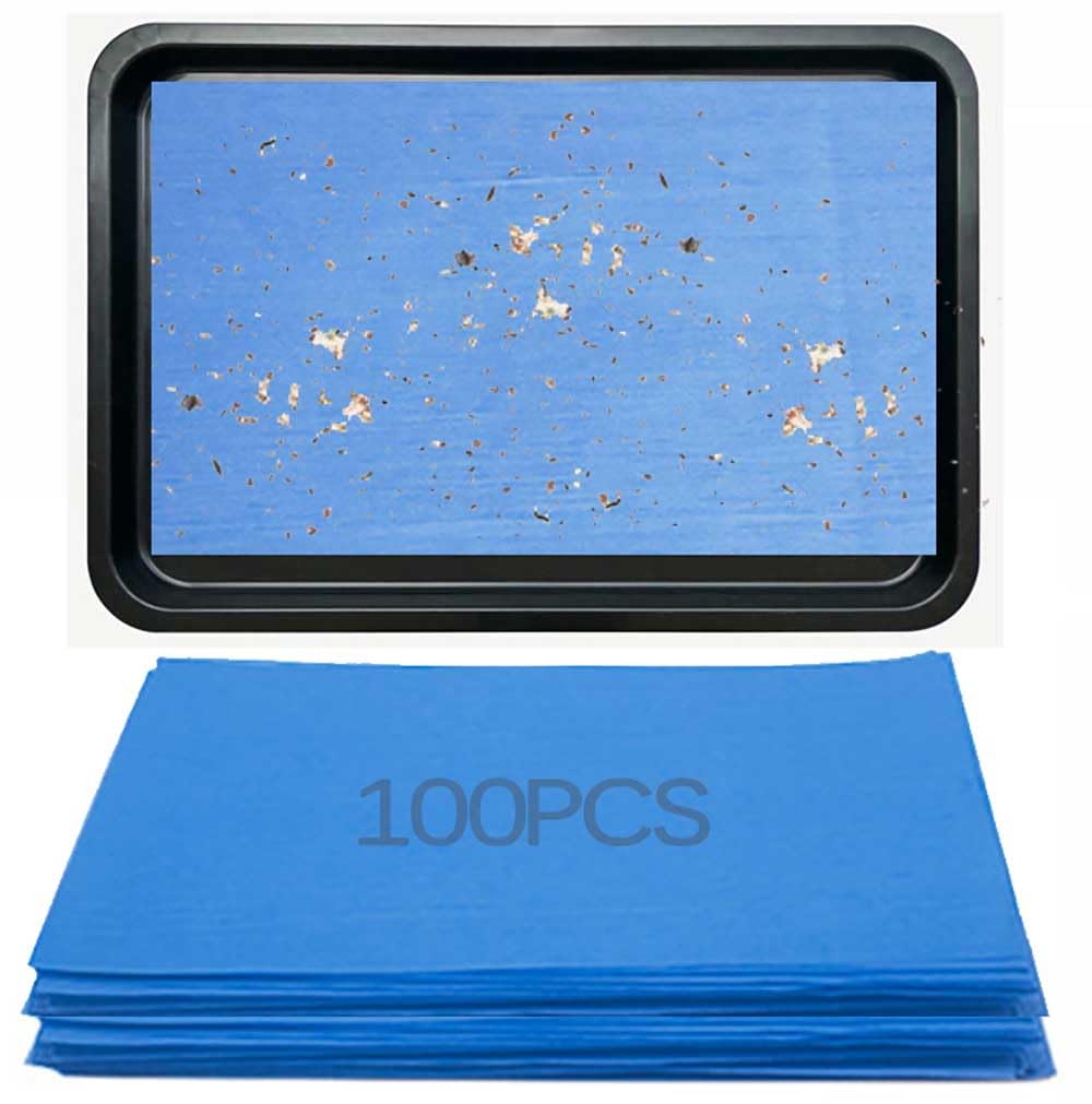 Firdnyohs 100PCS Bird Cage Liner Papers, Disposable Cage Paper Liners Precut Absorbent Cushion Pad Mat Accessories for Pet Bird Parrot (White)