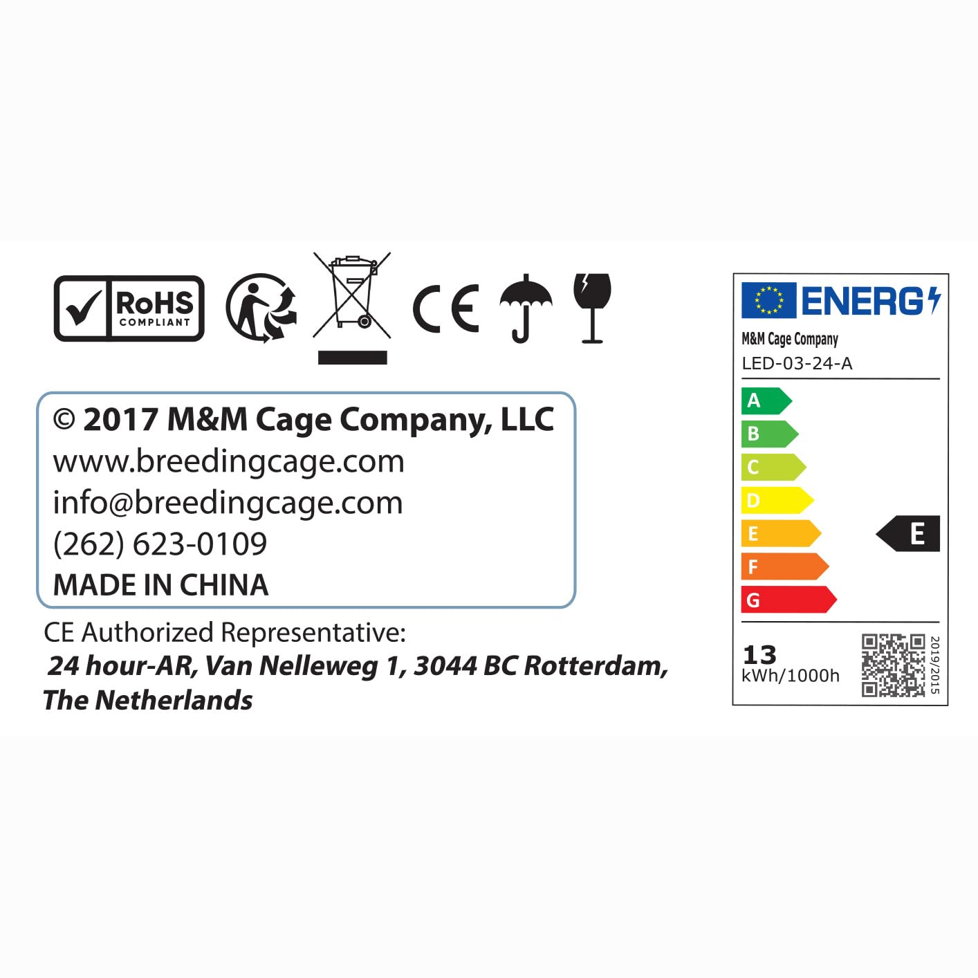 HappyBird Lighting Bird Cage Light with Chew Guard - Full Spectrum LED Pet Light - Simulates Natural Environment - Safe for Hookbill Birds – Easy to Install - (18" Long)