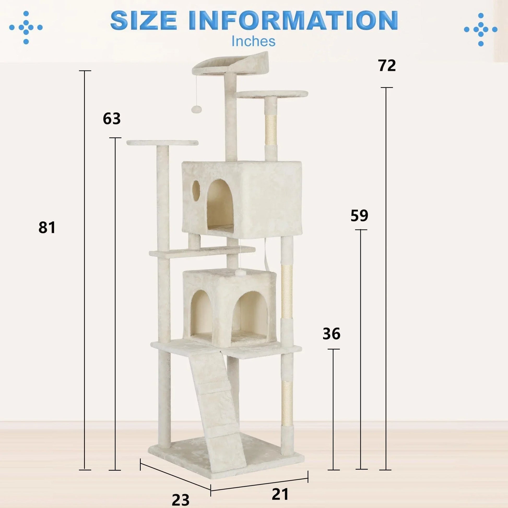 FDW Cat Tree 54in Cat Tower Multi-Level Durable Cat Scratching Post & Cozy Fun Cat Jumping Platform Space Saving Cat Condo Pet Play House for Indoor Cats,Dark Gray jlhbookstore.store