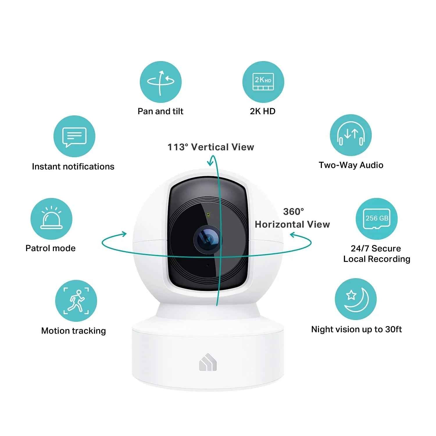 Kasa Indoor Pan/Tilt Smart Security Camera, 1080p HD Dog-Camera,2.4GHz with Night Vision,Motion Detection for Baby and Pet Monitor, Cloud & SD Card Storage, Works with Alexa& Google Home (EC70), White