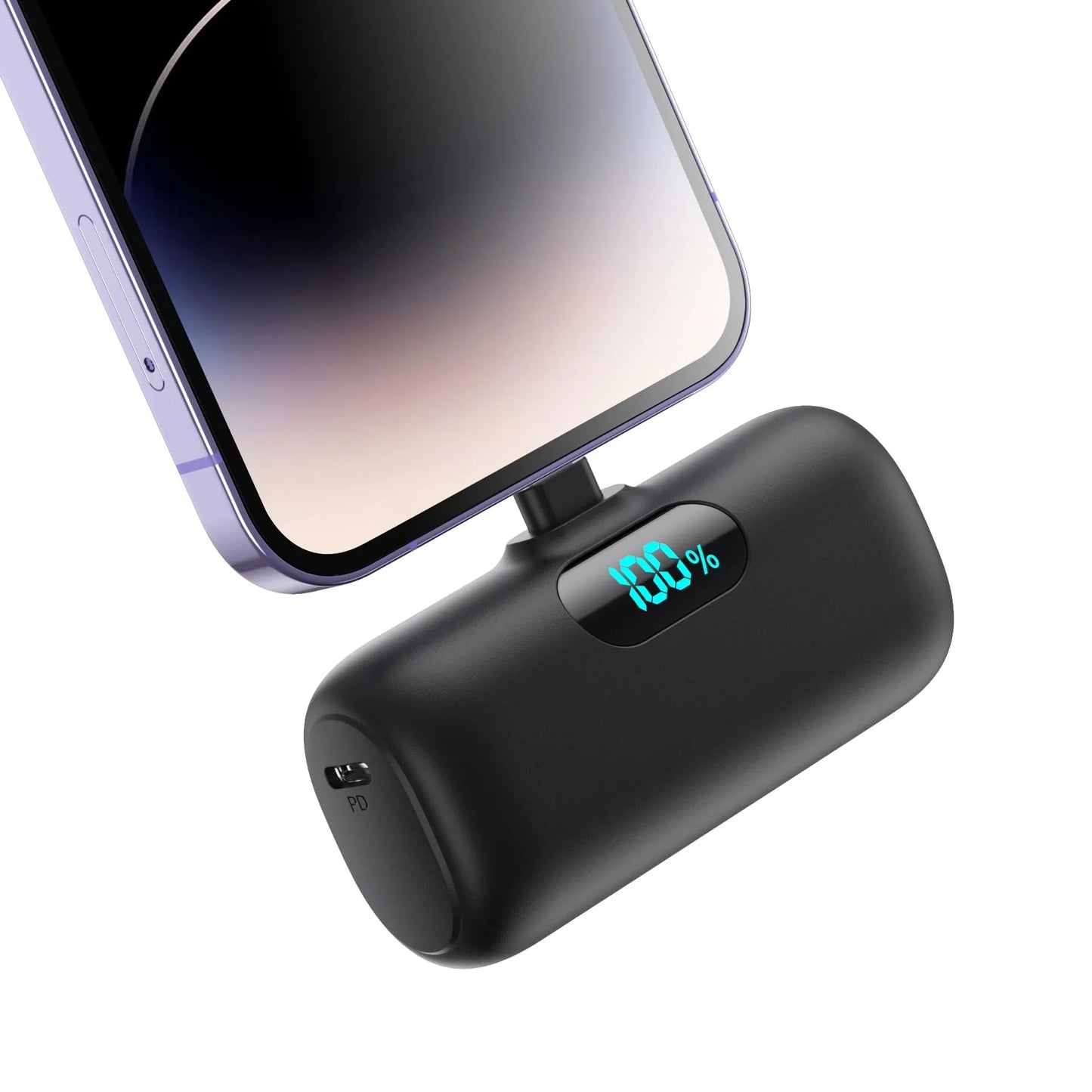 Mini Portable Charger for iPhone,Upgraded 5000mAh PD Fast Charging Battery Pack,LCD Display Cute Power Bank Portable Phone Charger for iPhone 14/14 Pro Max/13/13 Pro/12 Pro/11/XS/XR/X/8/7/6-Black - Jlhbookstore.store