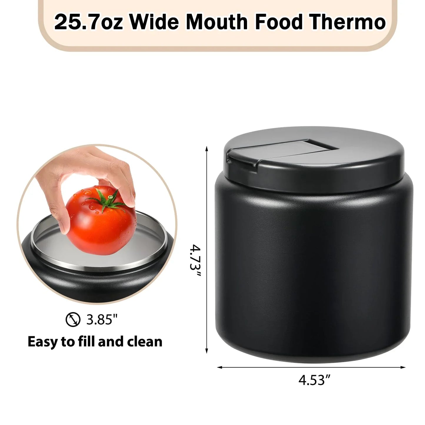 13.5oz Kids Jar for Hot Food, Insulated Vacuum Food Jar with Buckle Lid, Stainless Steel Wide Mouth Leak Proof Insulated Lunch Container for School Picnic Travel, Blue - Jlhbookstore.store