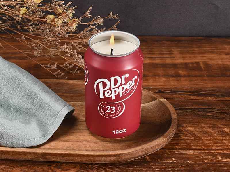 Doctor Pepper Candle - Smells Like The Real Soda - Cute Candles for Cool Gifts - Funny Candles for Any Occasion - Cute Things for Aesthetic Room Decor - Cool Candle for Cool Things